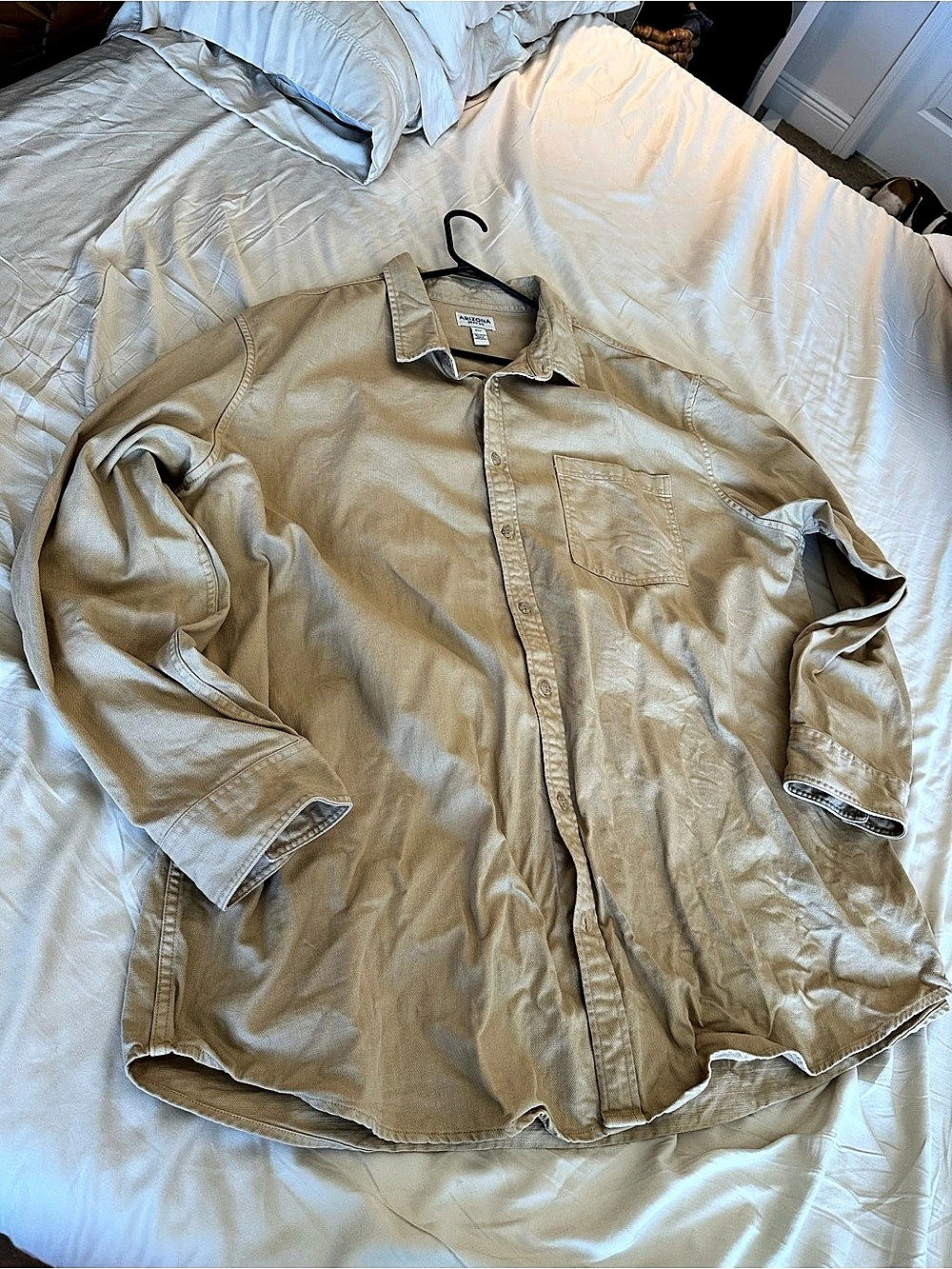 Arizona Jean Co. Beige Button Down Shirt Size 3XLT